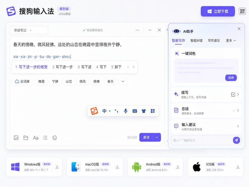 搜狗输入法AI汪仔全场景工作流与智能界面