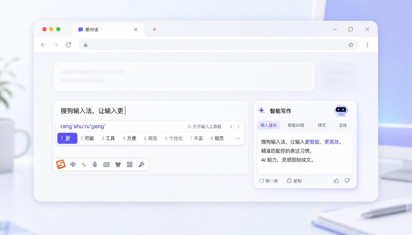 搜狗输入法状态面板与主视觉特写